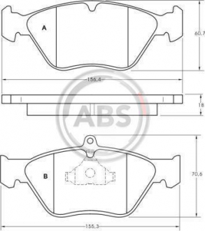 Тормозные колодки дисковые 1 комплект A.B.S. ABS 36805