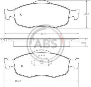 Тормозные колодки дисковые 1 комплект A.B.S. ABS 36809
