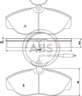 Тормозные колодки дисковые 1 комплект A.B.S. ABS 36883