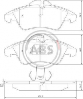 Тормозные колодки дисковые 1 комплект A.B.S. ABS 36901