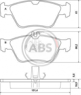 Гальмівні колодки дискові 1 комплект A.B.S. ABS 36903 (фото 1)