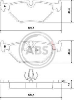 Гальмівні колодки дискові 1 комплект A.B.S. ABS 36908