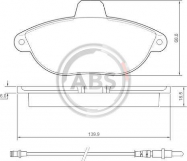 Гальмівні колодки дискові 1 комплект A.B.S. ABS 36911 (фото 1)