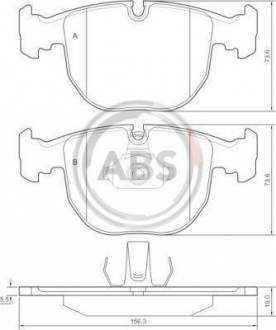 Тормозные колодки дисковые 1 комплект A.B.S. ABS 36961
