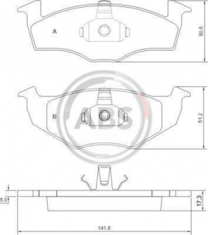 Тормозные колодки дисковые 1 комплект A.B.S. ABS 36969