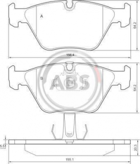 Тормозные колодки дисковые 1 комплект A.B.S. ABS 36998