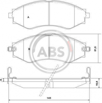 Тормозные колодки дисковые (1 к-т) A.B.S. ABS 37053 (фото 1)
