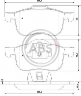 Тормозные колодки дисковые 1 комплект A.B.S. ABS 37097 (фото 1)