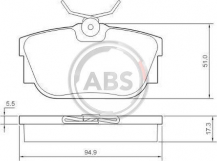 Тормозные колодки дисковые 1 комплект A.B.S. ABS 37118