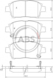 Тормозные колодки дисковые 1 комплект A.B.S. ABS 37134