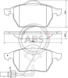 Тормозные колодки дисковые 1 комплект A.B.S. ABS 37156