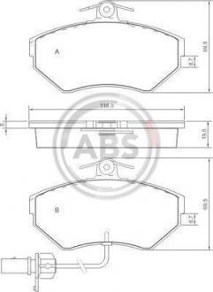 Тормозные колодки дисковые 1 комплект A.B.S. ABS 37160
