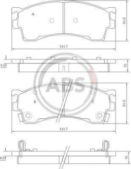 Тормозные колодки дисковые 1 комплект A.B.S. ABS 37187 (фото 1)