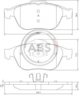 Тормозные колодки дисковые 1 комплект A.B.S. ABS 37218