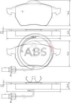 Тормозные колодки дисковые 1 комплект A.B.S. ABS 37239