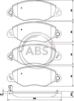 Тормозные колодки дисковые 1 комплект A.B.S. ABS 37256