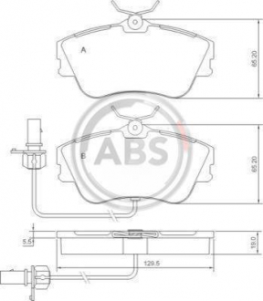 Тормозные колодки дисковые 1 комплект A.B.S. ABS 37274