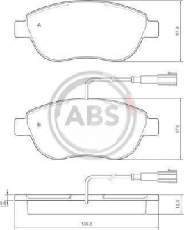 Гальмівні колодки дискові 1 комплект A.B.S. ABS 37282 (фото 1)