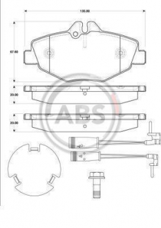 Гальмівні колодки дискові (1 к-т) A.B.S. ABS 37306