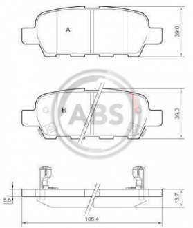 Тормозные колодки дисковые 1 комплект A.B.S. ABS 37321