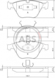 Тормозные колодки дисковые 1 комплект A.B.S. ABS 37346