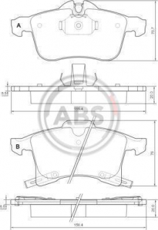 Тормозные колодки дисковые 1 комплект A.B.S. ABS 37361