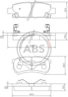 Тормозные колодки дисковые 1 комплект A.B.S. ABS 37384