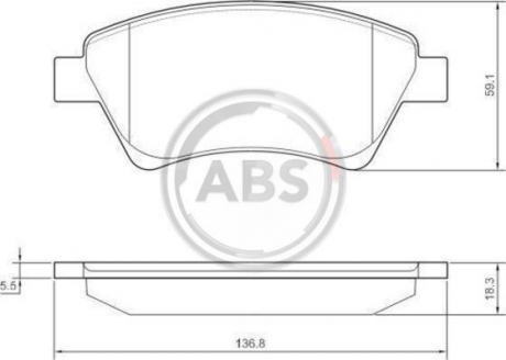 Тормозные колодки дисковые 1 комплект A.B.S. ABS 37397