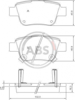 Тормозные колодки дисковые 1 комплект A.B.S. ABS 37401