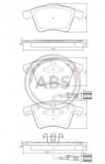 Тормозные колодки дисковые 1 комплект A.B.S. ABS 37416