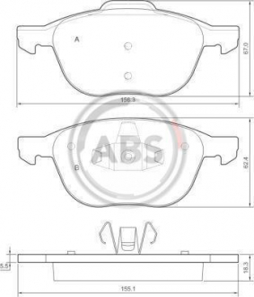 Гальмівні колодки дискові 1 комплект A.B.S. ABS 37422 (фото 1)