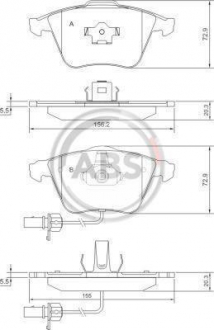 Тормозные колодки дисковые 1 комплект A.B.S. ABS 37428