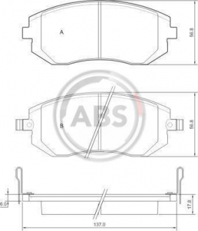 Тормозные колодки перед. Subaru Impreza 02-/Forester 02- (akebono) ABS 37446 (фото 1)