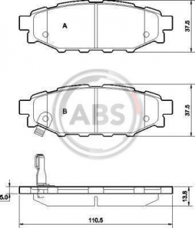 Тормозные колодки дисковые 1 комплект A.B.S. ABS 37499 (фото 1)