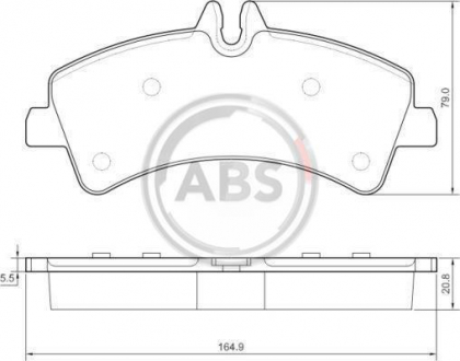 Тормозные колодки дисковые 1 комплект A.B.S. ABS 37554