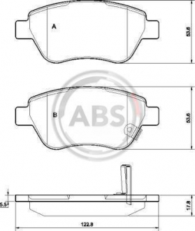 Тормозные колодки дисковые 1 комплект A.B.S. ABS 37563