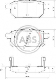 Тормозные колодки дисковые 1 комплект A.B.S. ABS 37580