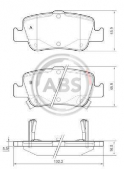 Тормозные колодки дисковые (1 к-т) A.B.S. ABS 37616 (фото 1)
