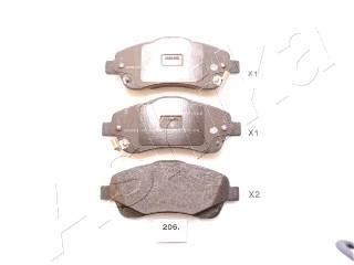 Колодки тормозные дисковые передние TOYOTA AVENSIS ASHIKA 50-02-206 (фото 1)