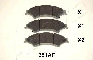 Колодки тормозные дисковые передние Ford RANGER 10- ASHIKA 50-03-351 (фото 1)