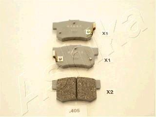 Колодки гальмівні дискові задні HONDA ACCORD ASHIKA 51-04-405 (фото 1)