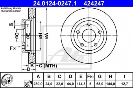 Тормозной диск ATE 24.0124-0247.1 (фото 1)