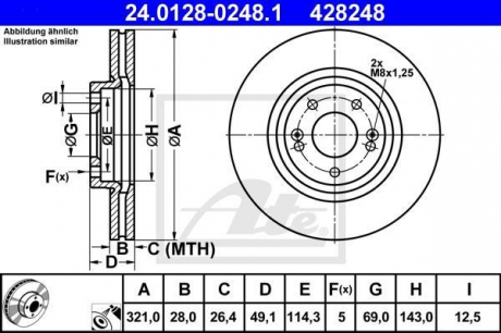 Тормозной диск ATE 24.0128-0248.1 (фото 1)