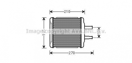 Радіатор опалювача CHEVROLET Lacetti 1.6-1.8 AVA COOLING DWA6088 (фото 1)