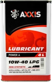 Масло моторное Axxis Power A LPG 10W-40 (4 л) AXXIS Польша 48021043874