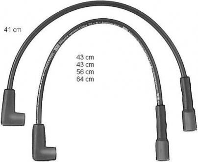 Комплект кабелів високовольтна BERU ZEF574 (фото 1)