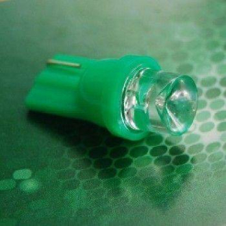 Лампа светодиодная T10 1led вогнутый зеленый BLOOM BL-L0201-green (фото 1)