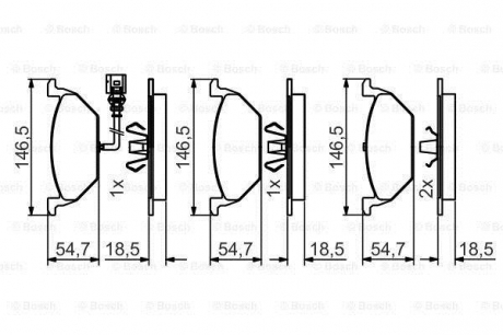 Комплект тормозных колодок, дисковый тормоз BOSCH 0986495213 (фото 1)