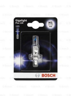 Лампа накаливания H1 12V 55W GigaLight +120 (blister 1шт) ( BOSCH 1987301108