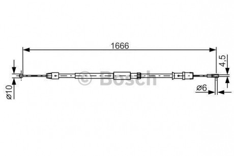 Трос, стояночная тормозная система BOSCH 1987482032